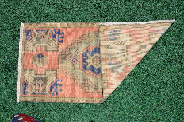 Unique Turkish Vintage small area rug doormat for home decor, bathroom rug, area oushak rug bathroom mat kitchen rug  kilim rug, rug 3.2x1.6, 665744