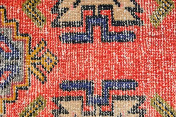 Handmade Turkish Vintage small area rug doormat for home decor, bathroom rug, area oushak rug bathroom mat kitchen kilim rug, rug 3.2x1.6, 665745