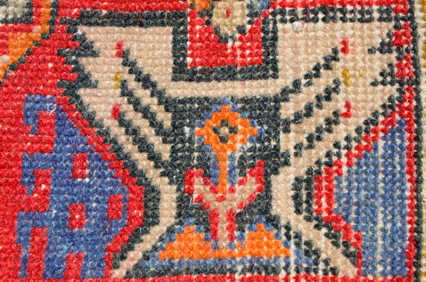 Natural Turkish Vintage small area rug doormat for home decor, bathroom rug, area oushak rug bathroom mat kitchen rug kilim rug, rug 3X1.5, 665757
