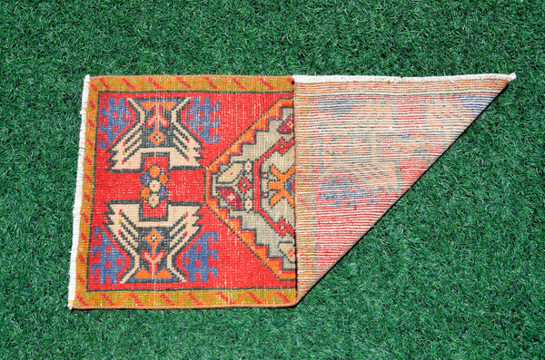 Natural Turkish Vintage small area rug doormat for home decor, bathroom rug, area oushak rug bathroom mat kitchen rug kilim rug, rug 3X1.5, 665757