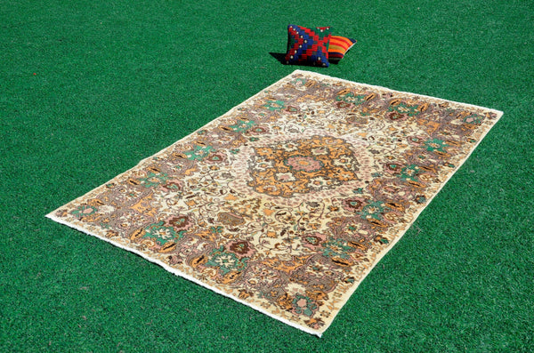 Turkish Handmade large Vintage rug for home decor, oversize rug, area rug oushak rug boho rug bedroom rug kitchen rug  kilim rug, rugs 6x9, 666285