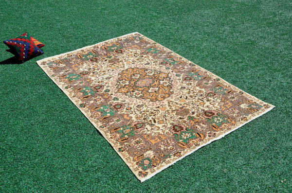 Turkish Handmade large Vintage rug for home decor, oversize rug, area rug oushak rug boho rug bedroom rug kitchen rug  kilim rug, rugs 6x9, 666285