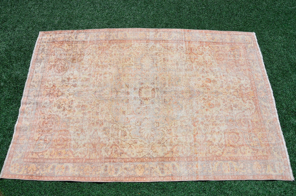 Handmade Turkish large Vintage rug for home decor, oversize rug, area rug oushak rug boho rug bedroom rug kitchen rug  kilim rug, rugs 6x10, 666286