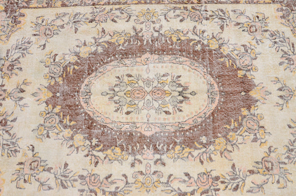 Unique Turkish large Vintage rug for home decor, oversize rug, area rug oushak rug boho rug bedroom kitchen rug  kilim rug, rugs 6x9, 666287