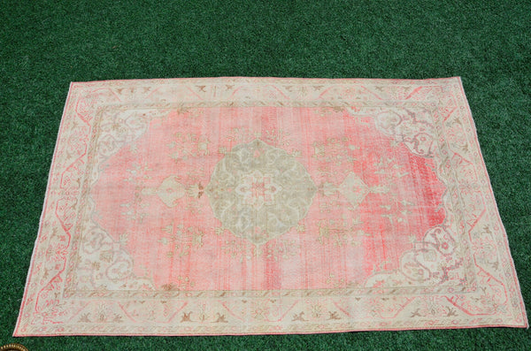 Unique Turkish large Vintage rug for home decor, oversize rug, area rug oushak rug boho rug bedroom kitchen rug  kilim rug, rugs 6x9, 666291