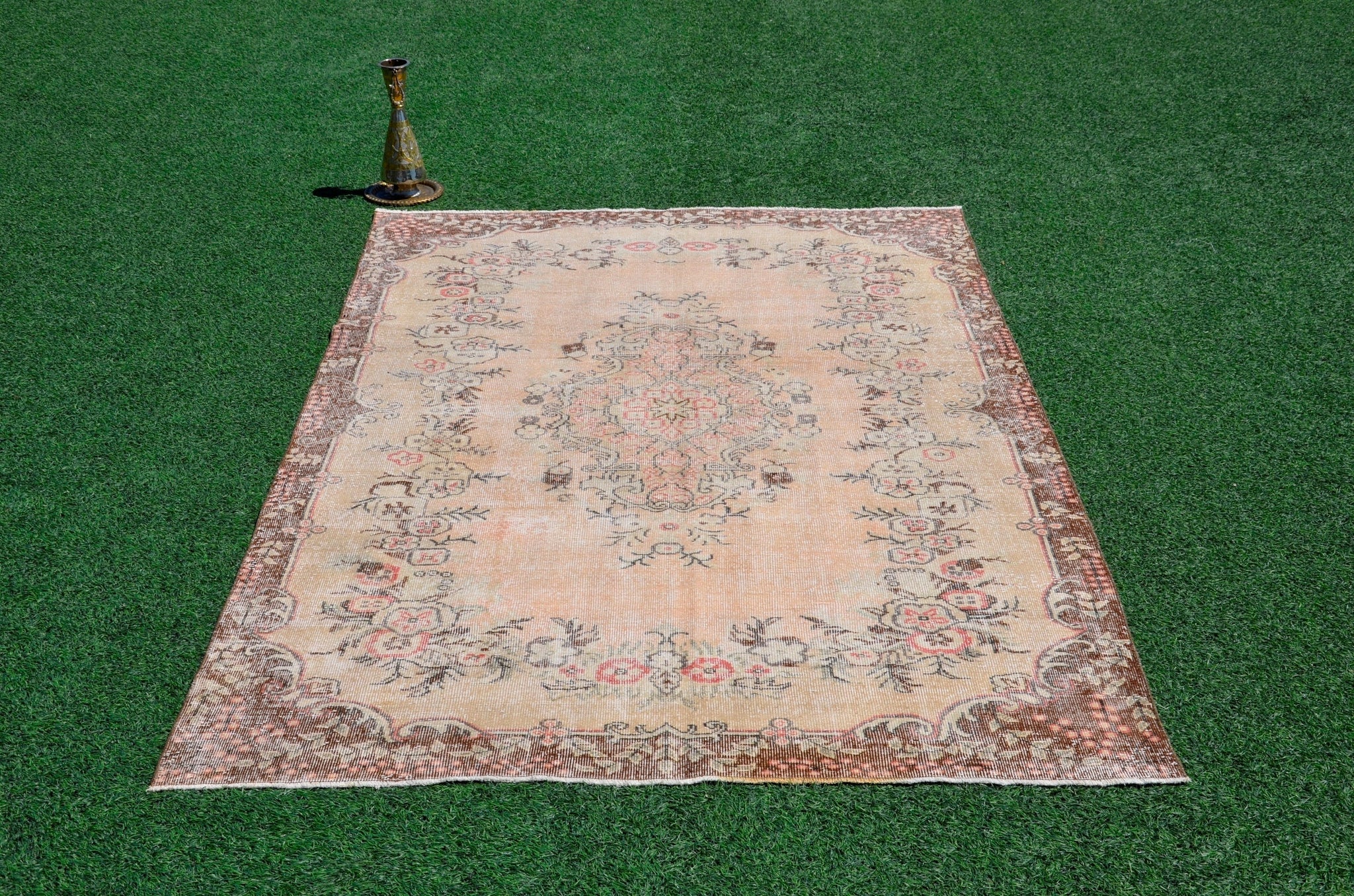 Handmade Turkish large Vintage rug for home decor, oversize rug, area rug oushak rug boho rug bedroom rug kitchen rug  kilim rug, rugs 6x9, 666294