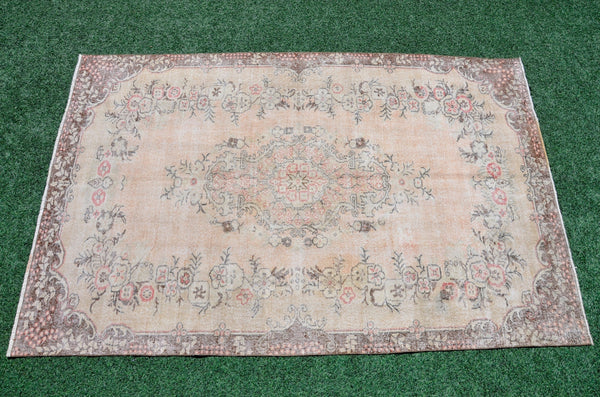 Handmade Turkish large Vintage rug for home decor, oversize rug, area rug oushak rug boho rug bedroom rug kitchen rug  kilim rug, rugs 6x9, 666294