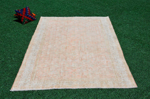 Unique Turkish large Vintage rug for home decor, oversize rug, area rug oushak rug boho rug bedroom kitchen rug  kilim rug, rugs 6x9, 666295