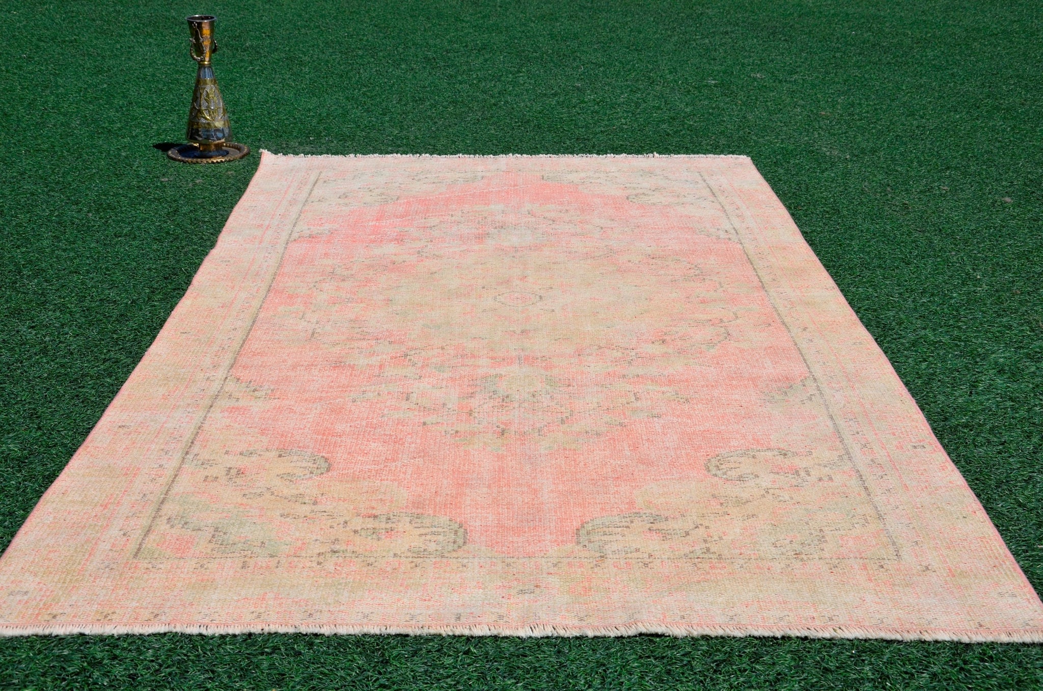 Handmade Turkish large Vintage rug for home decor, oversize rug, area rug oushak rug boho rug bedroom rug kitchen rug  kilim rug, rugs 5x9, 666302