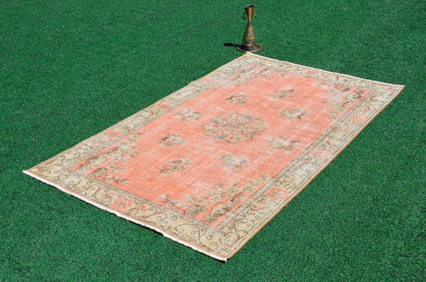 Natural Turkish Vintage rug for home decor, oversize rug, area rug oushak rug boho rug bedroom rug kitchen rug  kilim rug, rugs 5x9, 666304