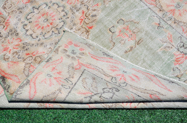 Natural Turkish Vintage rug for home decor, oversize rug, area rug oushak rug boho rug bedroom rug kitchen rug  kilim rug, rugs 6x9, 666308