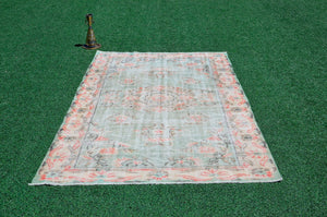 Natural Turkish Vintage rug for home decor, oversize rug, area rug oushak rug boho rug bedroom rug kitchen rug  kilim rug, rugs 6x9, 666308