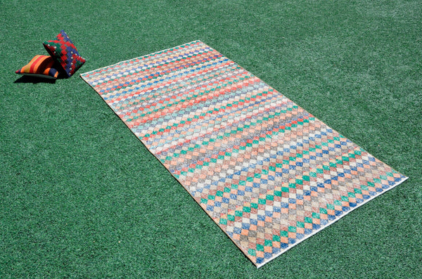 Natural Turkish Vintage rug for home decor, oversize rug, area rug oushak rug boho rug bedroom rug kitchen rug  kilim rug, rugs 4x9, 666472