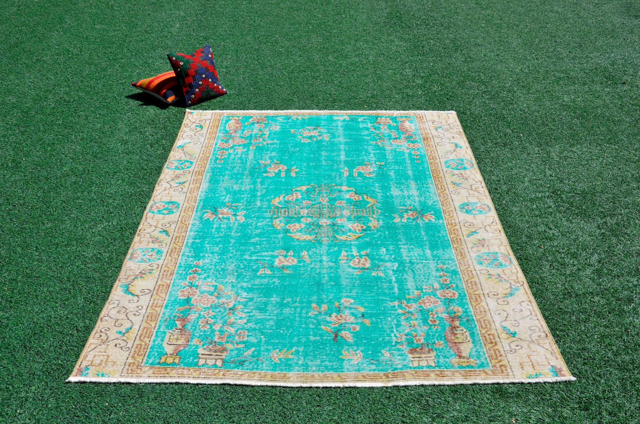 Turkish Handmade Vintage rug for home decor, oversize rug, area rug oushak boho rug bedroom rug kitchen rug  kilim rug, rugs 6x9, 666473