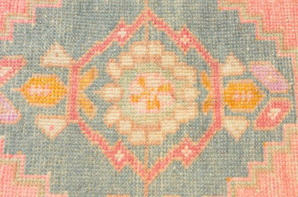 Natural Turkish Vintage small area rug doormat for home decor, bathroom rug, area oushak rug bathroom mat kitchen rug kilim rug, rug 3X1.5, 665769