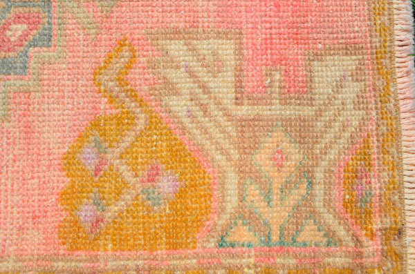 Natural Turkish Vintage small area rug doormat for home decor, bathroom rug, area oushak rug bathroom mat kitchen rug kilim rug, rug 3X1.5, 665769