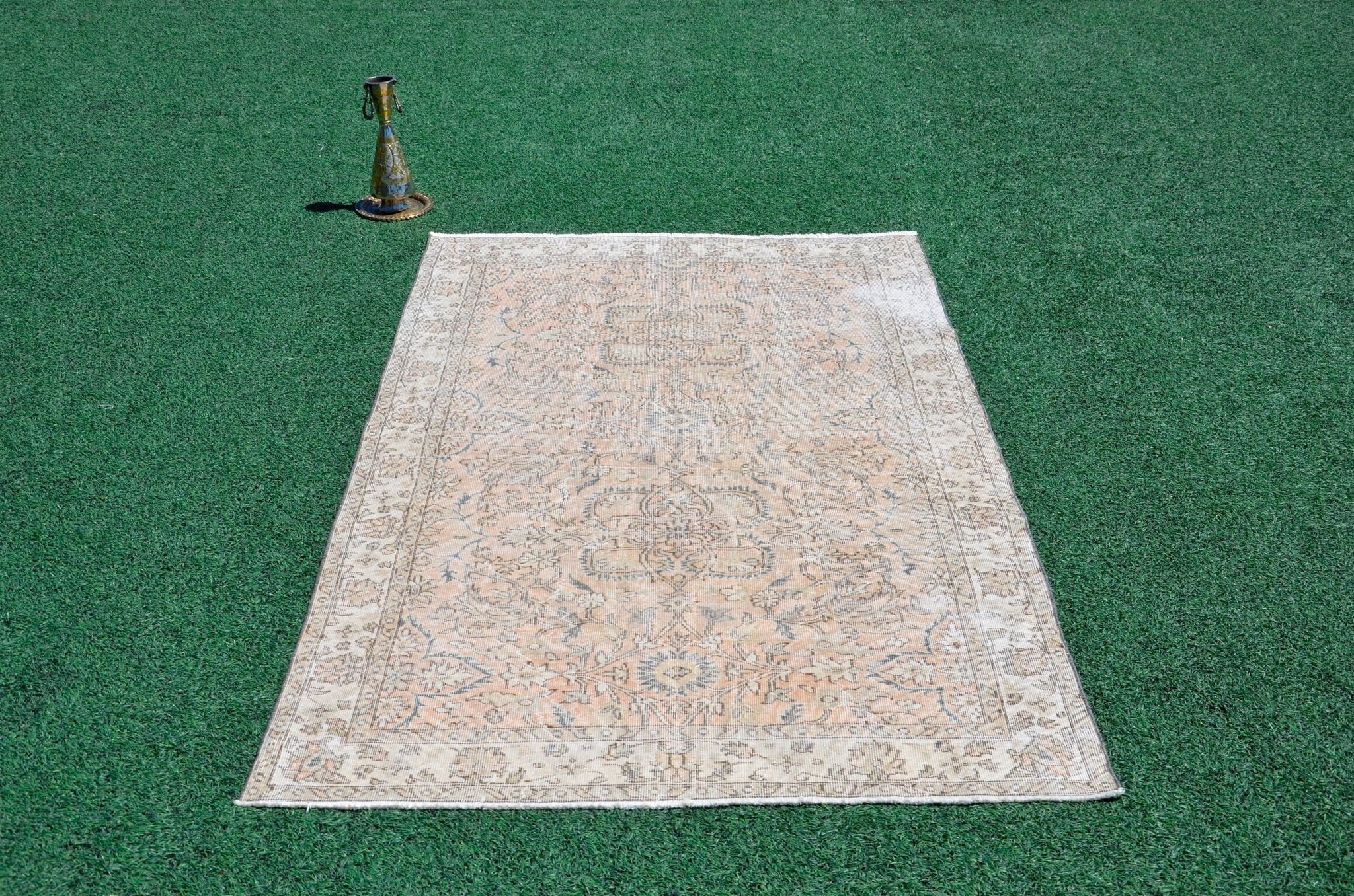 Turkish Handmade Vintage rug for home decor, oversize rug, area rug oushak boho rug bedroom rug kitchen rug  kilim rug, rugs 5x9, 666477