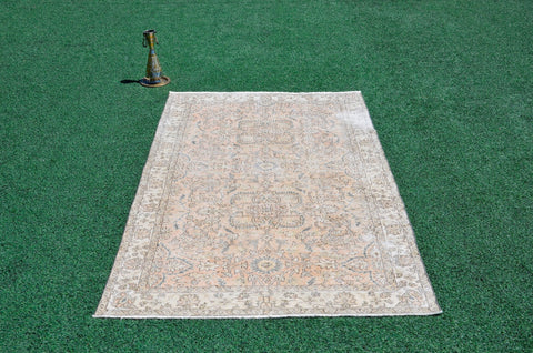 Turkish Handmade Vintage rug for home decor, oversize rug, area rug oushak boho rug bedroom rug kitchen rug  kilim rug, rugs 5x9, 666477