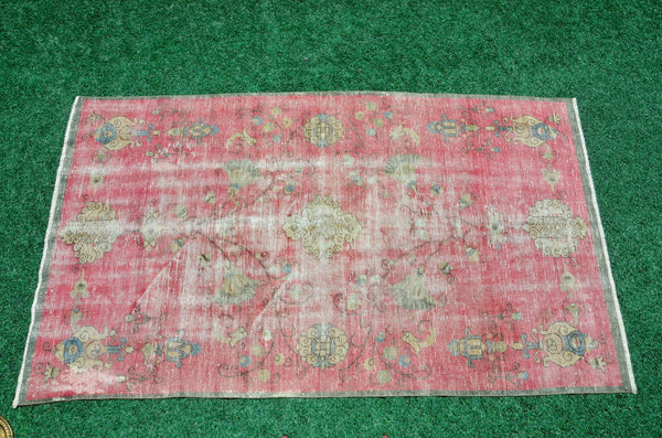 Unique Turkish large Vintage rug for home decor, oversize rug, area rug oushak rug boho rug bedroom kitchen rug  kilim rug, rugs 5x9, 666479