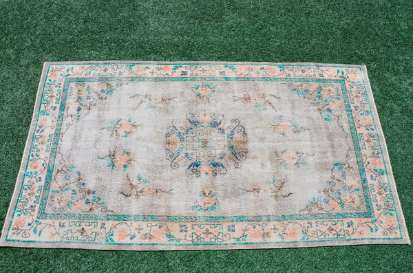 Natural Turkish Vintage rug for home decor, oversize rug, area rug oushak rug boho rug bedroom rug kitchen rug  kilim rug, rugs 5x10, 666480