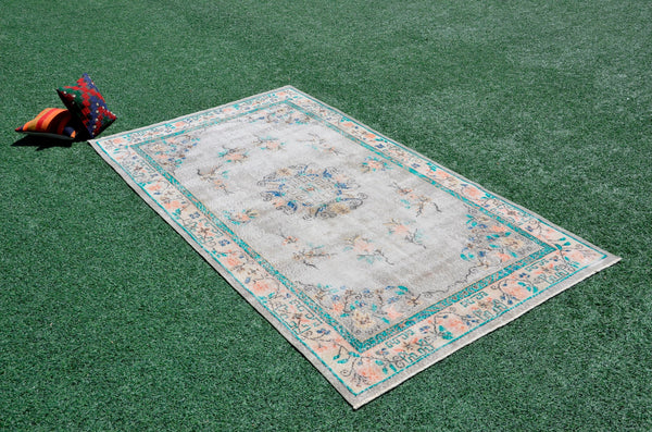 Natural Turkish Vintage rug for home decor, oversize rug, area rug oushak rug boho rug bedroom rug kitchen rug  kilim rug, rugs 5x10, 666480