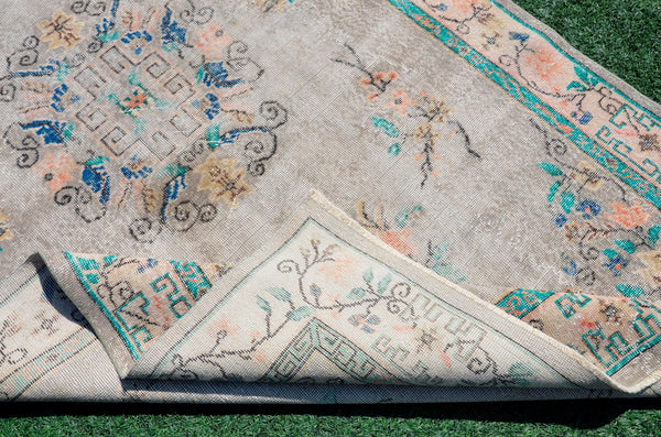 Natural Turkish Vintage rug for home decor, oversize rug, area rug oushak rug boho rug bedroom rug kitchen rug  kilim rug, rugs 5x10, 666480
