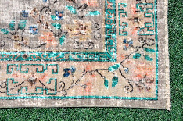 Natural Turkish Vintage rug for home decor, oversize rug, area rug oushak rug boho rug bedroom rug kitchen rug  kilim rug, rugs 5x10, 666480