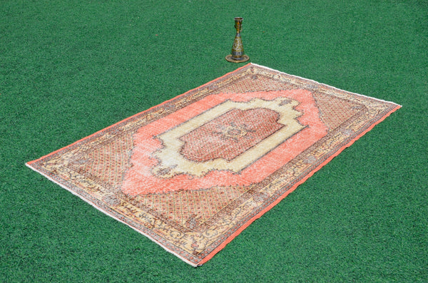 Turkish Handmade Vintage rug for home decor, oversize rug, area rug oushak boho rug bedroom rug kitchen rug  kilim rug, rugs 5x9, 666481