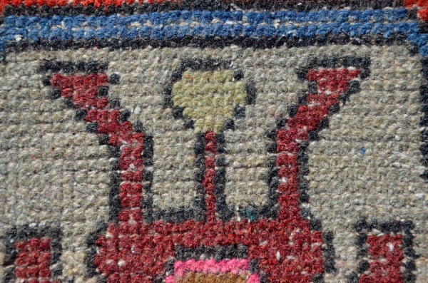 Vintage Handmade Turkish small area rug doormat for home decor, bathroom rug, area rug bathroom mat kitchen rug  kilim rug, rug 3X1.3, 665805