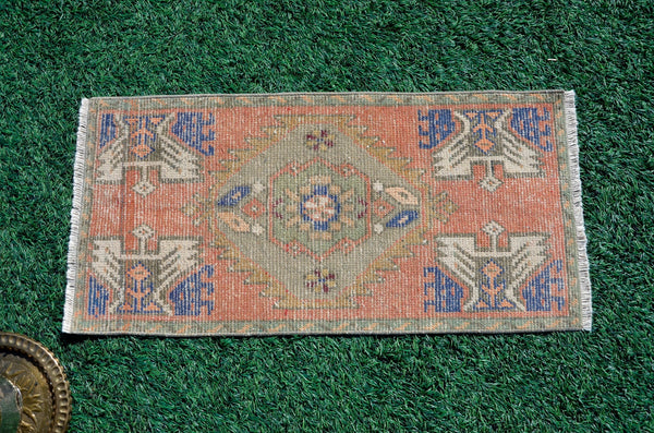 Turkish Handmade Vintage small area rug doormat for home decor, bathroom rug, area oushak rug bathroom mat kitchen kilim rug, rug 3.1x1.5, 665806