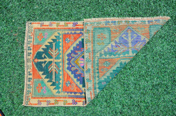 Natural Turkish Vintage small area rug doormat for home decor, bathroom rug, area oushak rug bathroom mat kitchen rug kilim rug, rug 2.9X1.7, 665859