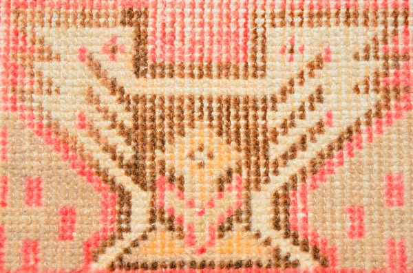 Natural Turkish Vintage small area rug doormat for home decor, bathroom rug, area oushak rug bathroom mat kitchen rug kilim rug, rug 3.1X1.5, 665827