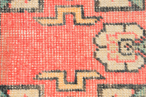 Turkish Handmade Vintage small area rug doormat for home decor, bathroom rug, area oushak rug bathroom mat kitchen kilim rug, rug 3.1x1.4, 665828