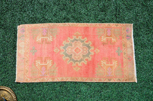 Handmade Turkish Vintage small area rug doormat for home decor, bathroom rug, area oushak rug bathroom mat kitchen kilim rug, rug 3.2X1.6, 665834
