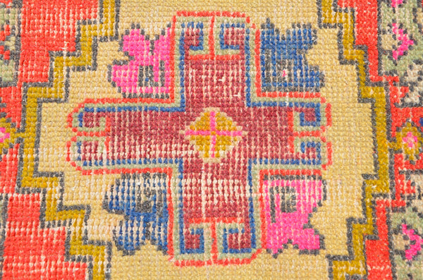 Natural Turkish Vintage small area rug doormat for home decor, bathroom rug, area oushak rug bathroom mat kitchen rug kilim rug, rug 3.1X1.5, 665848