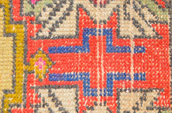 Natural Turkish Vintage small area rug doormat for home decor, bathroom rug, area oushak rug bathroom mat kitchen rug kilim rug, rug 3.1X1.5, 665848