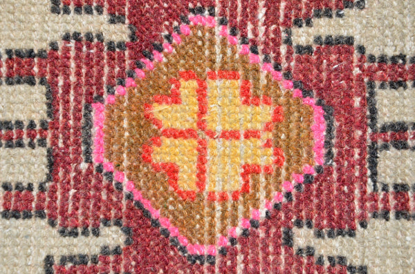Handmade Turkish Vintage small area rug doormat for home decor, bathroom rug, area oushak rug bathroom mat kitchen kilim rug, rug 3X1.4, 665851