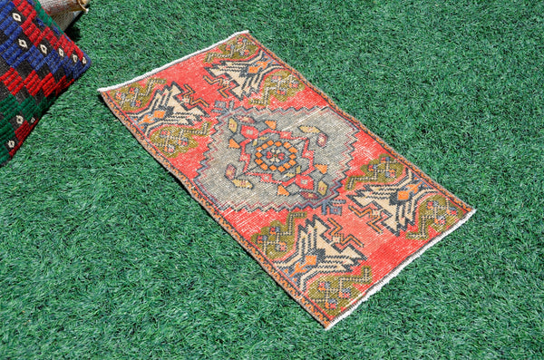 Turkish Handmade Vintage small area rug doormat for home decor, bathroom rug, area oushak rug bathroom mat kitchen kilim rug, rug 2.8x1.5, 665860