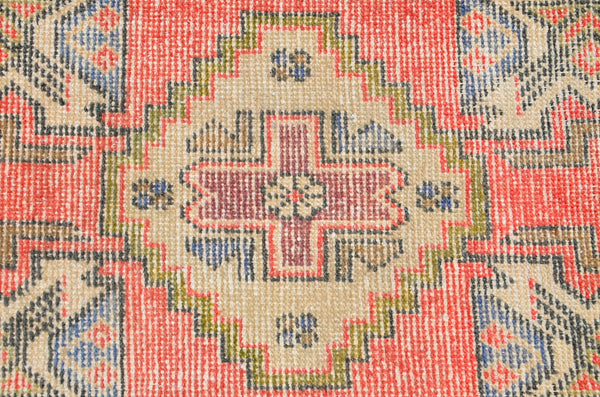 Handmade Turkish Vintage small area rug doormat for home decor, bathroom rug, area oushak rug bathroom mat kitchen kilim rug, rug 3.2X1.6, 665878