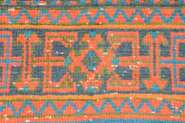 Turkish Handmade Vintage runner rug for home decor, area rug, Anatolian oushak rug boho rug kitchen rug  bathroom rug kilim, 10'9" x 2'9", 666420