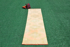 Unique Vintage Turkish runner rug for home decor, area rug, Anatolian oushak rug boho rug bedroom rug kitchen rug kilim, 11'1"x3'", 666421