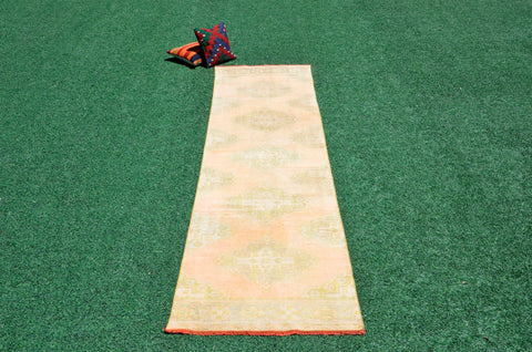 Unique Vintage Turkish runner rug for home decor, area rug, Anatolian oushak rug boho rug bedroom rug kitchen rug kilim, 11'1"x3'", 666421