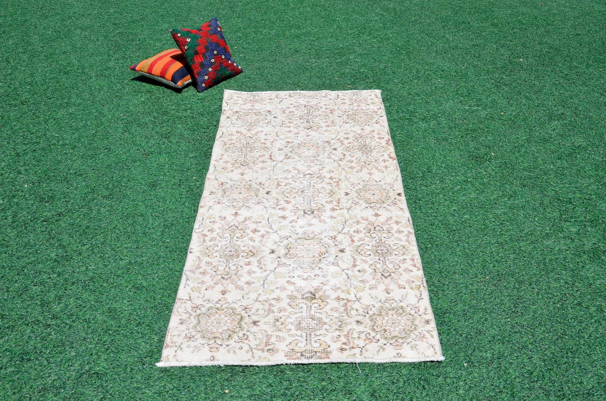 Natural oushak Turkish rug for home decor, Vintage rug, area rug boho rug bedroom rug kitchen rug bathroom rug kilim rugs handmade, rugs 3x6, 666389