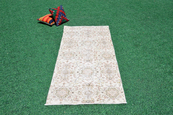 Natural oushak Turkish rug for home decor, Vintage rug, area rug boho rug bedroom rug kitchen rug bathroom rug kilim rugs handmade, rugs 3x6, 666389