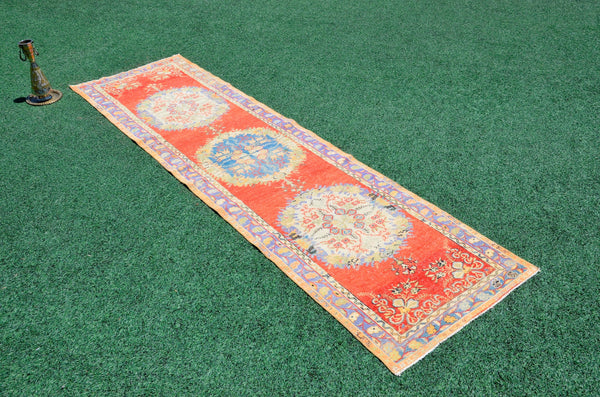 Unique Vintage Turkish runner rug for home decor, area rug, Anatolian oushak rug boho rug bedroom rug kitchen rug kilim, 11'7"x3'2", 666422