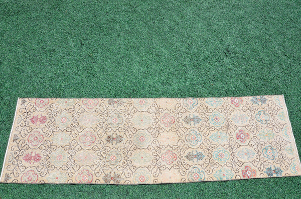 Unique Vintage Turkish runner rug for home decor, area rug, Anatolian oushak rug boho rug bedroom rug kitchen rug kilim, 7'6"x2'3", 666425