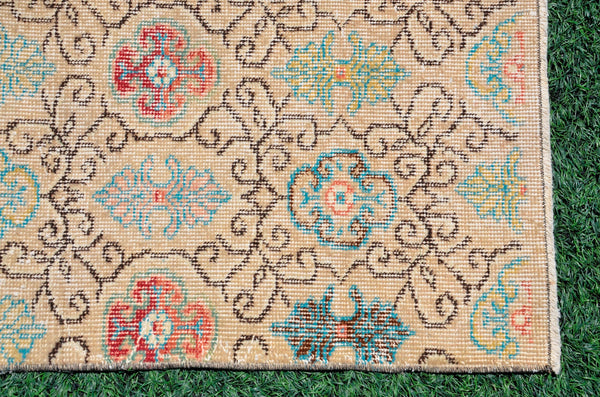 Unique Vintage Turkish runner rug for home decor, area rug, Anatolian oushak rug boho rug bedroom rug kitchen rug kilim, 7'6"x2'3", 666425