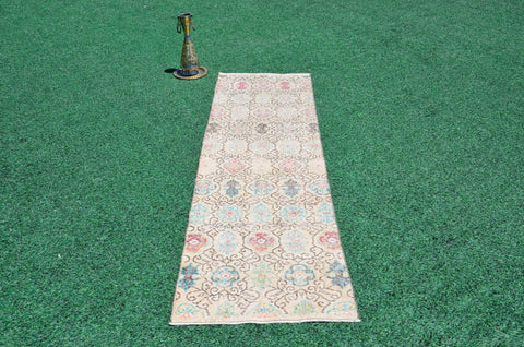 Unique Vintage Turkish runner rug for home decor, area rug, Anatolian oushak rug boho rug bedroom rug kitchen rug kilim, 7'6"x2'3", 666425