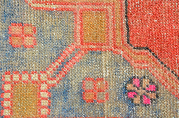Turkish Handmade Vintage runner rug for home decor, area rug, Anatolian oushak rug boho rug kitchen rug  bathroom rug kilim, 8'7" x 2'8", 666430