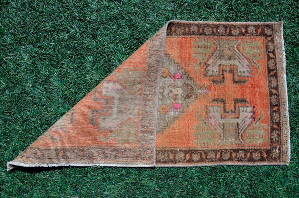 Natural Turkish Vintage small area rug doormat for home decor, bathroom rug, area oushak rug bathroom mat kitchen ru  kilim rug, rug 2,9X1,6, 665582